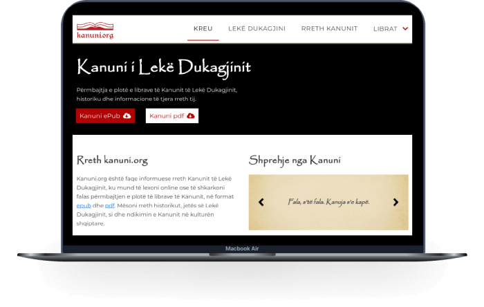 Αρχική σελίδα της Kanuni
