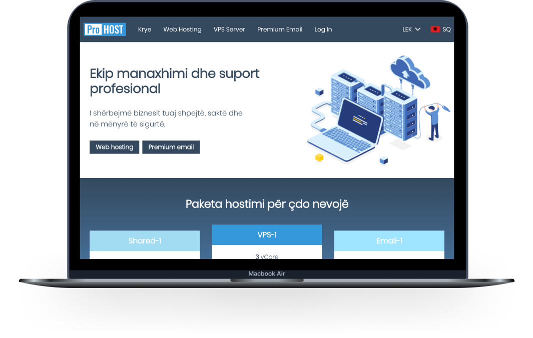 Αρχική σελίδα της ProHost